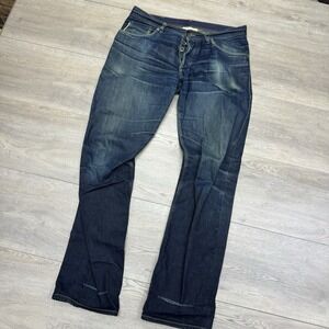 Raleigh Denim Alexander Jeans FAIR HOLES RIPS TEARS Sz 33 White Oak Cone READ